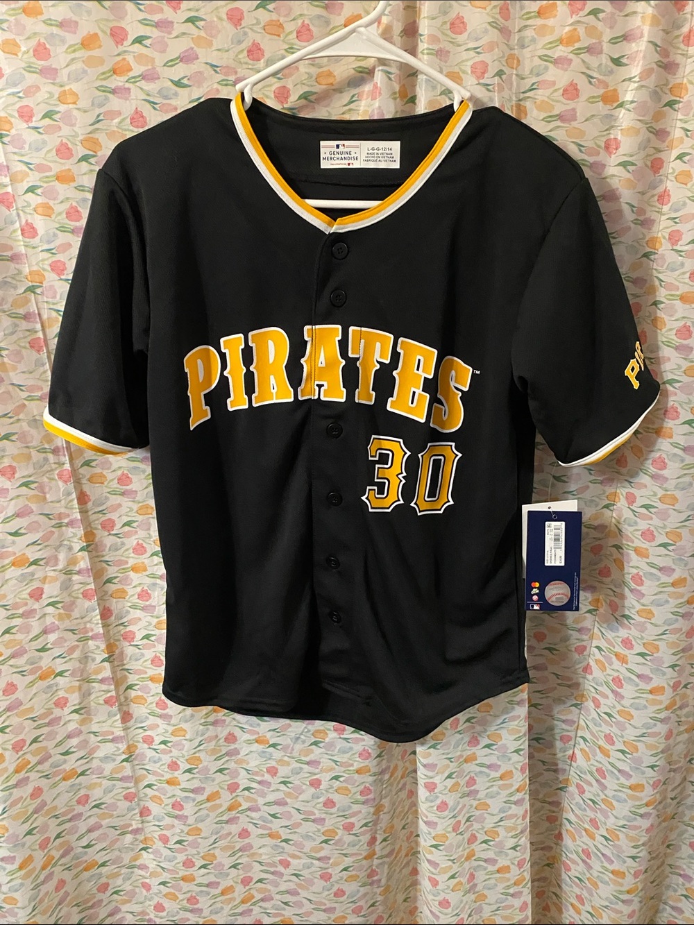 Kids Black & Gold Pirates Baseball Jersey - #30